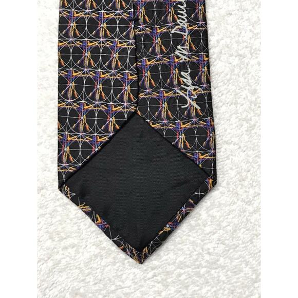 RM Style Ralph Marlin Da Vinci Repeat Novelty Necktie Tie 100% Silk - Picture 7 of 8